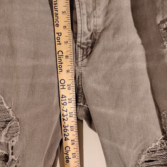 American Eagle jeans mens 38x32 gray distressed denim skinny stretch - Picture 5 of 9